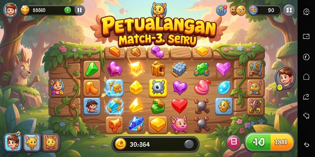 Gameplay seru 8II dengan tantangan Match-3.