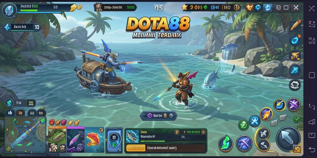 Tangkapan ikan menakjubkan dalam gameplay DOTA88 yang seru.