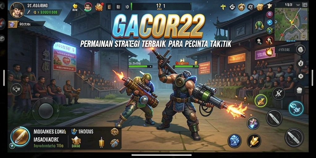 Menampilkan aksi seru dalam gameplay strategi GACOR22.