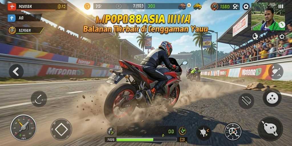 Tampilan gameplay seru balapan motor di MPO88ASIA.