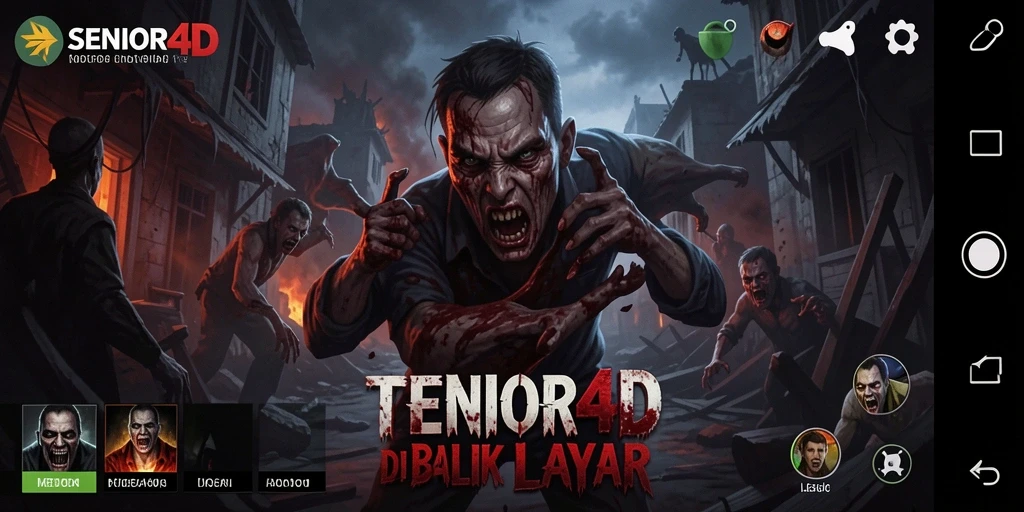 Tampilan gameplay mengerikan dengan makhluk menakutkan sedang mengintai.